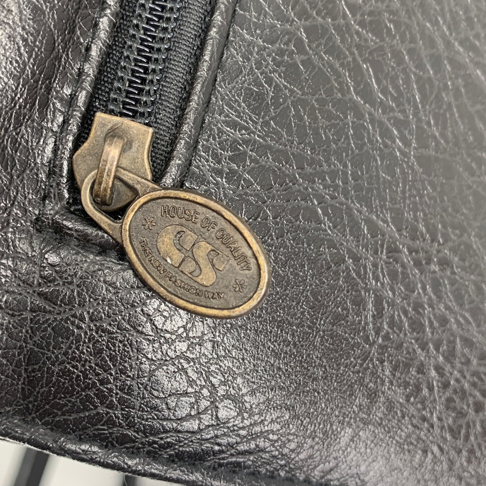 VINTAGE Elegant unisex Black work ofc briefcase Shoulder crossbody Bag w key 🔑 - Picture 8 of 17